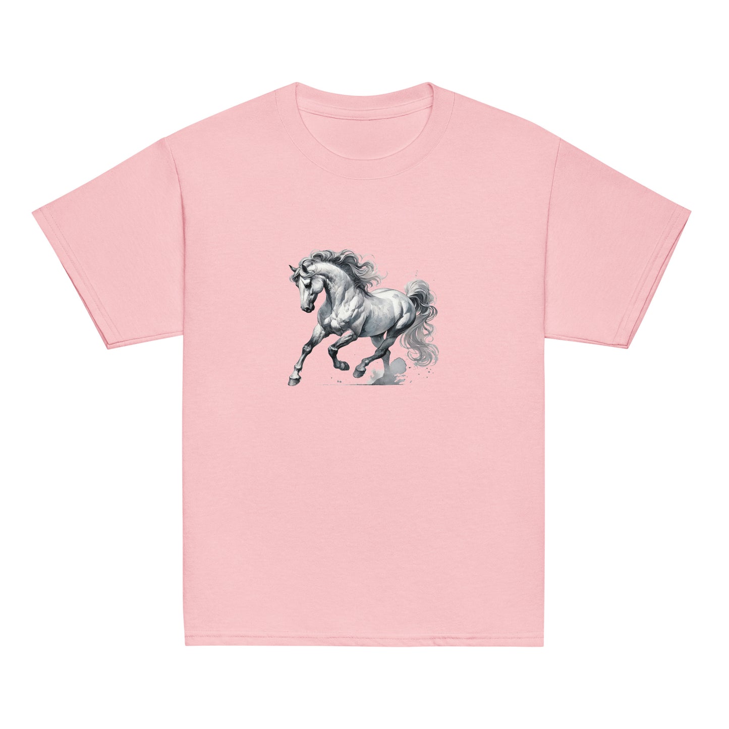 Dynamischer Lipizzaner - Mädchen T-Shirt - 100% Baumwolle
