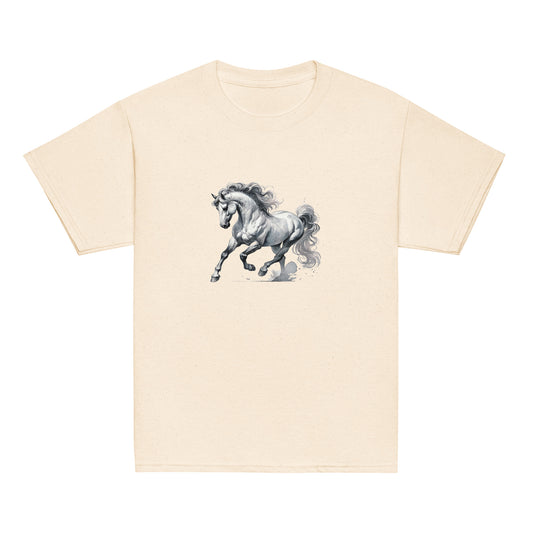 Dynamischer Lipizzaner - Mädchen T-Shirt - 100% Baumwolle