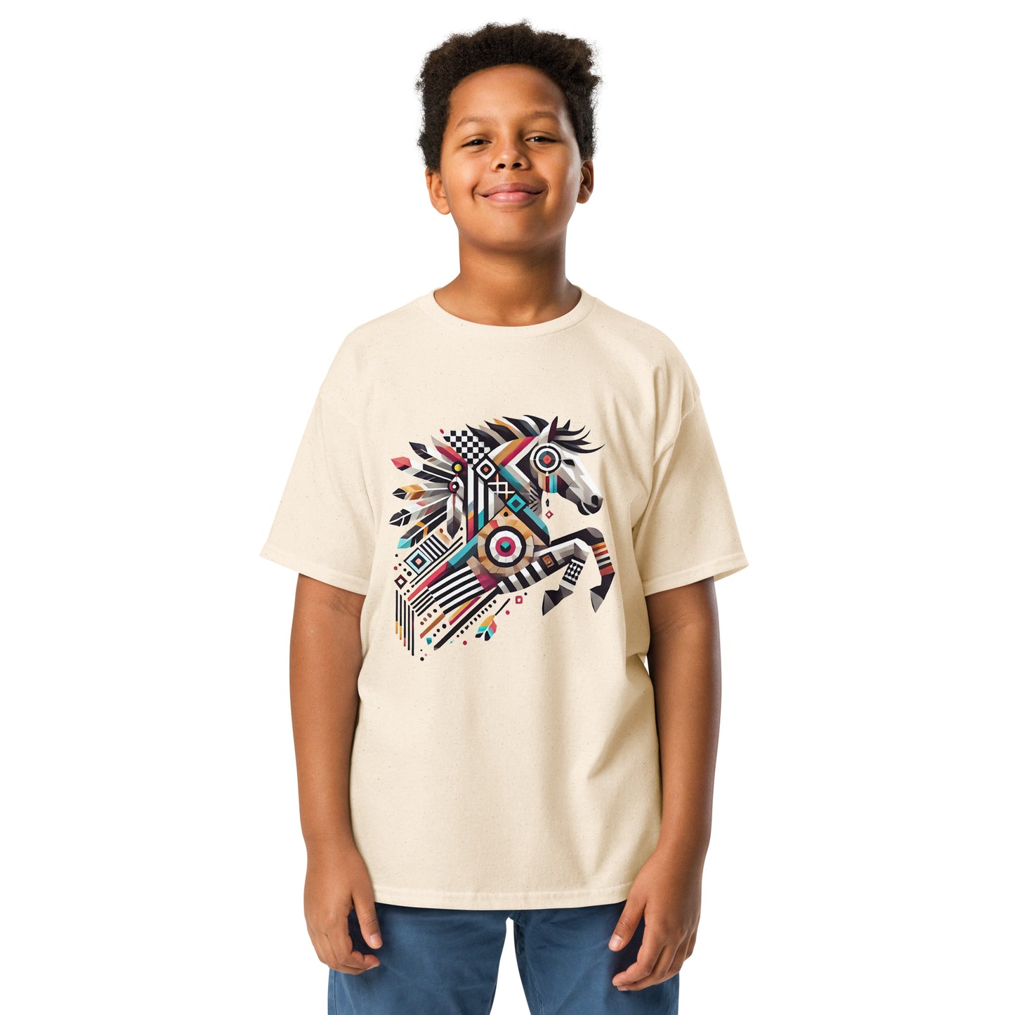 Buntes Indianerpferd – Abstrakt - Kids T-Shirt