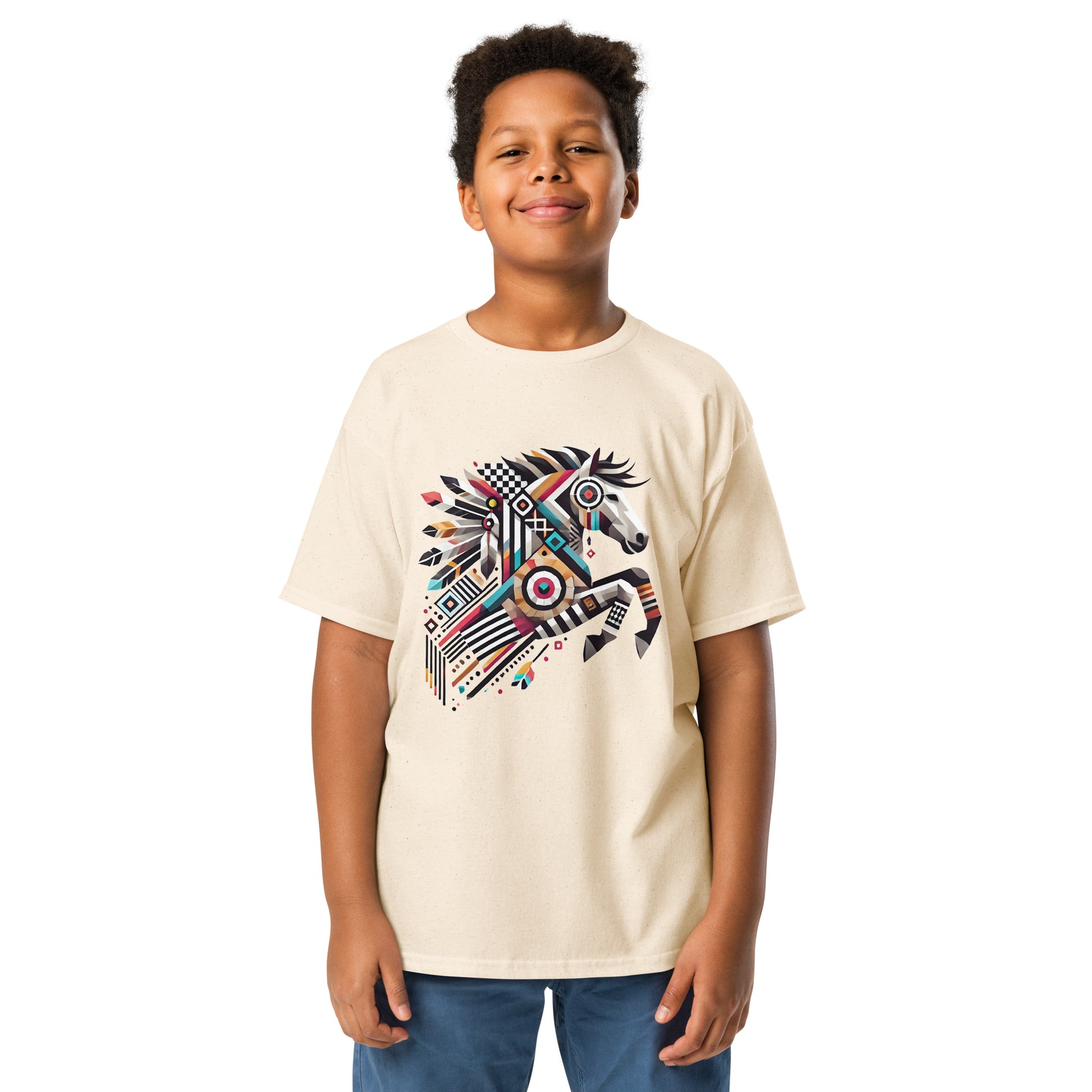 Buntes Indianerpferd – Abstrakt - Kids T-Shirt