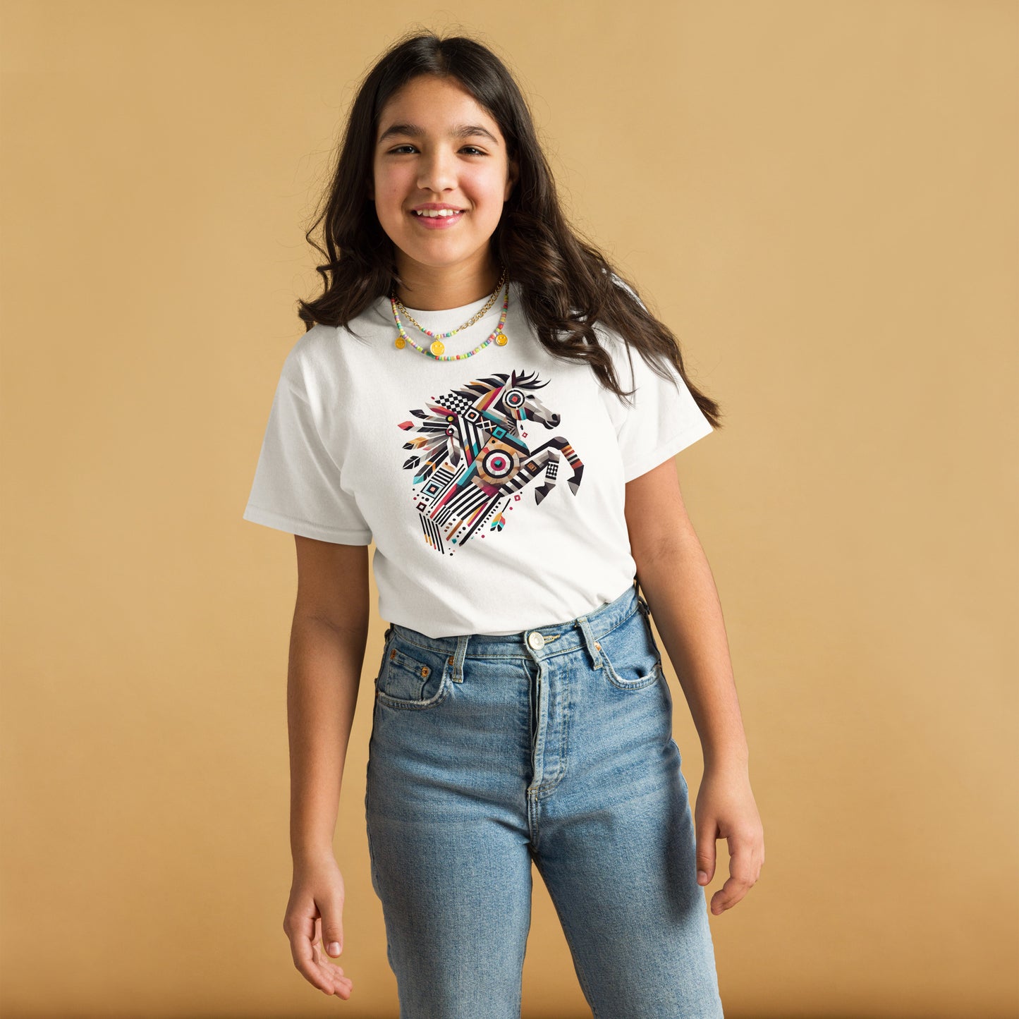 Buntes Indianerpferd – Abstrakt - Kids T-Shirt