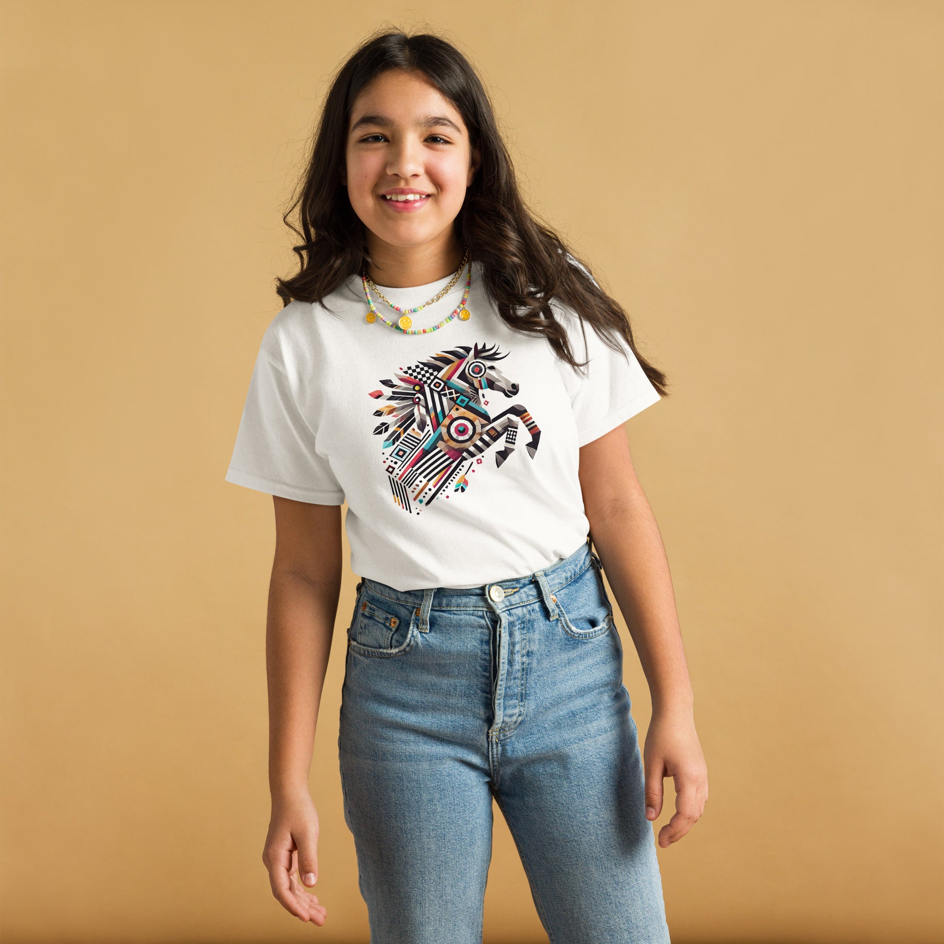 Buntes Indianerpferd – Abstrakt - Kids T-Shirt