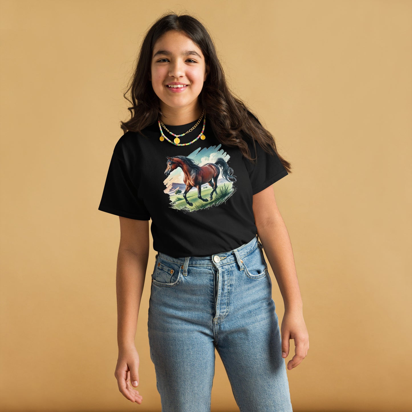 Anmutiger Araber - Mädchen T-Shirt